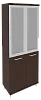 Офисный шкаф высокий широкий со стеклом в раме