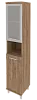 Офисный шкаф высокий узкий со стеклом в раме (правый)