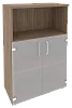 Офисный шкаф средний широкий со стеклом