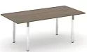 Стол переговорный на металлокаркасе на П-образных опорах (нерж.сталь)