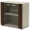 Офисный шкаф низкий  со стеклянными фасадами