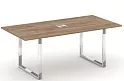Стол переговорный на металлокаркасе на О-образных опорах (нерж.сталь) (с лючком)