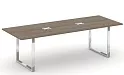 Стол переговорный на металлокаркасе на О-образных опорах (нерж.сталь) (с лючком)